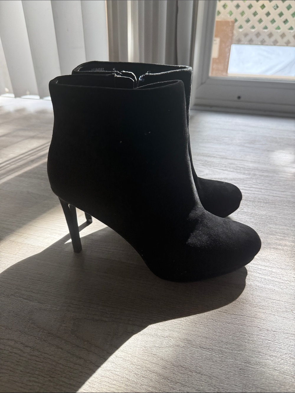 Women's Black Suede Ankle Boots - Sleek Heeled Booties
